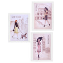 3Pcs Fashion Art Oil Painting Canvas Picture Girl Wall Home Decor 40x60cm