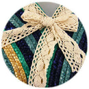 Casual Fashion Bow Rainbow Stripes Lace Bow Bag New Straw Bag