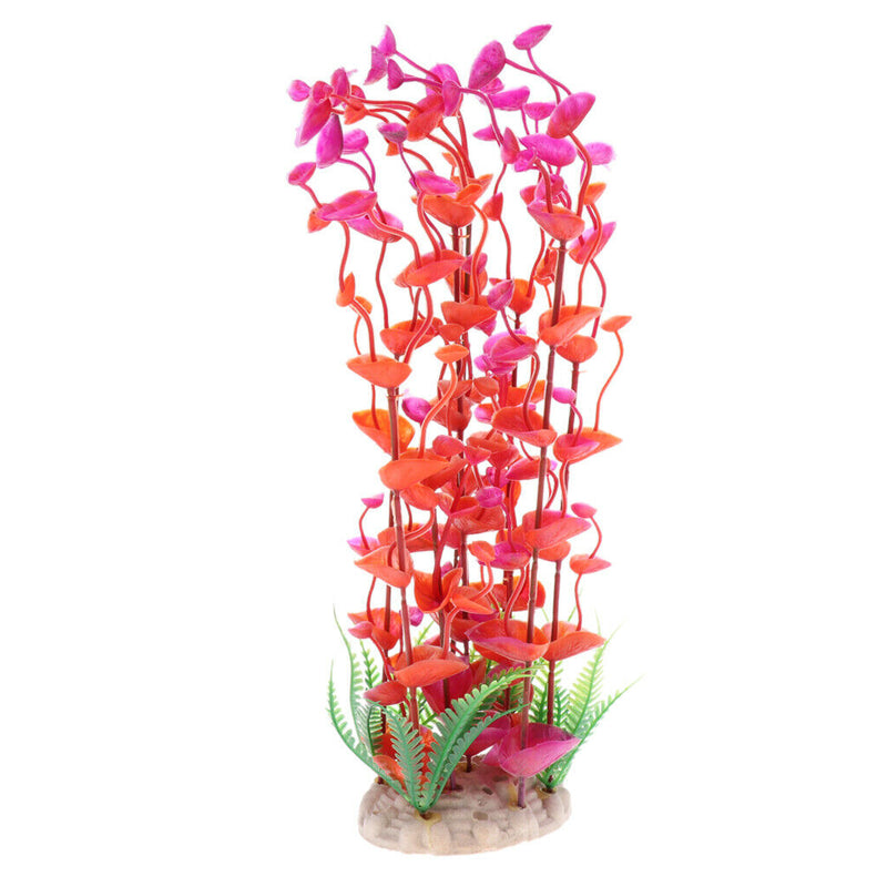 Underwater Aquarium Fish Tank Landscape Decorative Simulation Grass Red