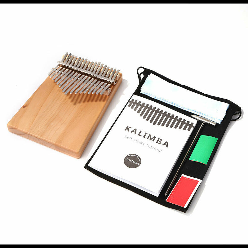 17 Keys Kalimba Musical Instrument Pine Wood Thumb Finger Piano (Dark Wood)