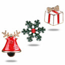 3pcs Christmas Tree Snowflake Bell Enamel Brooch Pin Badges for Clothes Bag B3R6