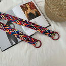 Harajuku Embroidery Panel Canvas Double Ring Buckle Long Belt Women Couples B Gw
