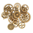 100 Pieces Unfinished Wood Gear Pieces Embellishments for Wood Craft DIY Project