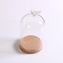 Bird Decorative Glass Dome with Wooden Base - Cloche Bell Jar Display 15cm