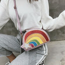 Rainbow Literary Colorful Personality Small Square Bag Wild Shoulder Messen