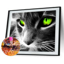 Green Eye Cat 5D Diamond DIY Painting  Kit Home Decor Craft