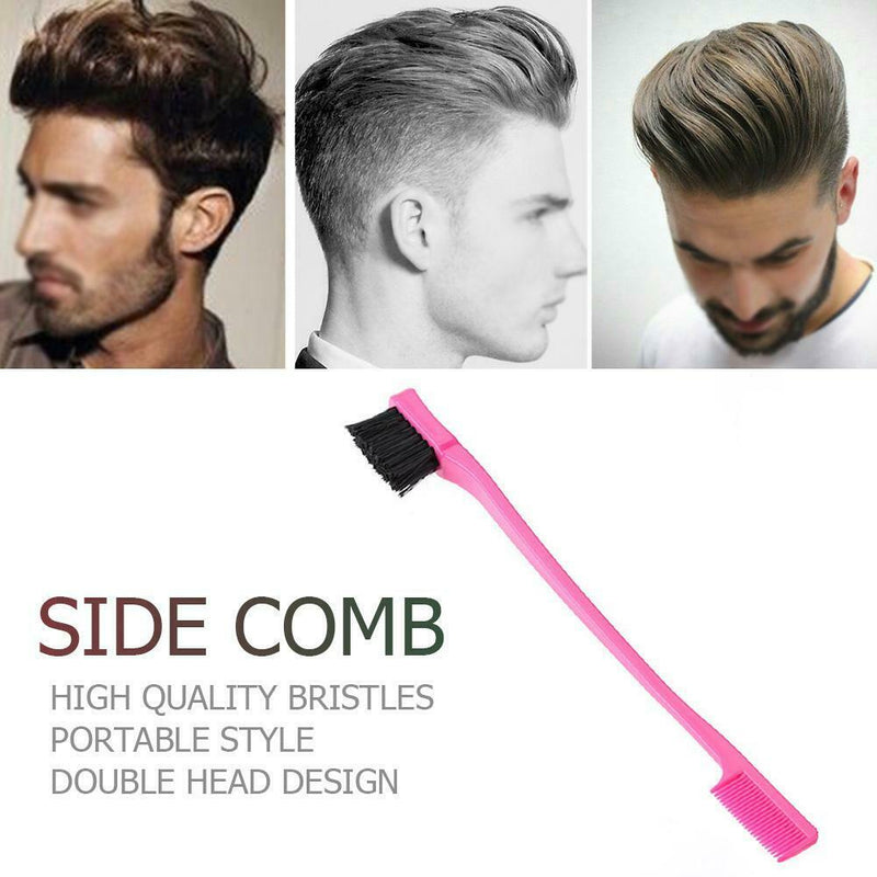 Double Side Hair Edge Brushes Hair Comb Beauty Hairdressing Tools (Pink)