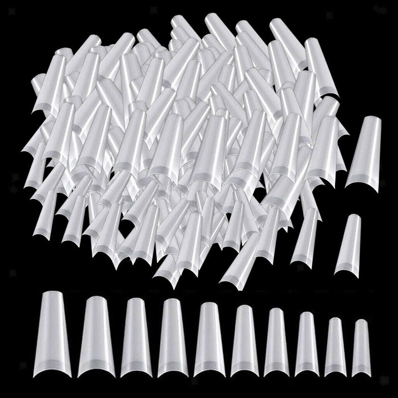 False Nails Half French Nail Tips Home DIY Nail Salon Tools 10 Sizes Natural
