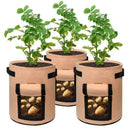 Potato Grow Bags 7 Gallon Garden Planting Bag Aeration Fabric Pot With HandlK2H9
