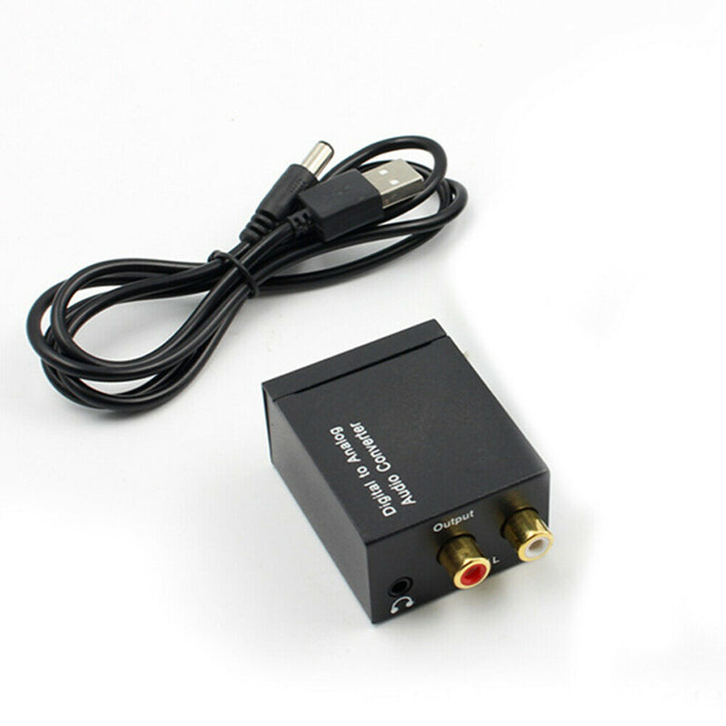 Digital Optical Coaxial Toslink to Analog RCA L/R Audio Converter Adapter --