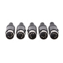 5pcs DIN male Plug 5 Pin Connector with Plastic Handle Adapters Cables JR