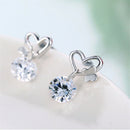 Womens Sliver Plated Crystal Zircon Fashion Jewelry Butterfly Stud Earrings MR3C