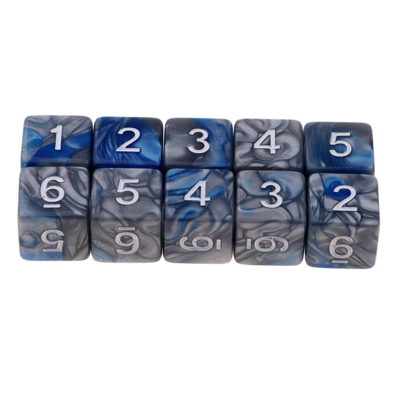 30 Pieces Creative Double Color D6 16mm Dice Role Playing Game for DND