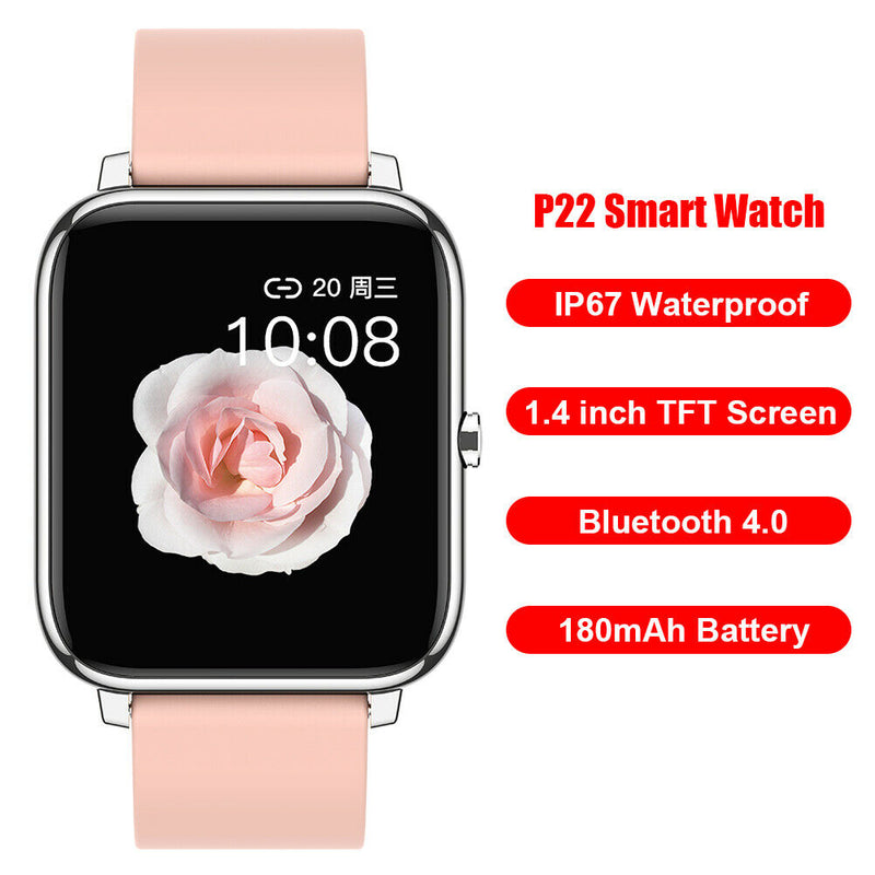 P22 Smart Watch Blood Pressure Heart Rate Monitor Sport Smartwatch (Pink)