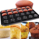 Mini Muffin Pan 24 Cup Nonstick Carbon Steel Cupcake Pan Baking Tray Black