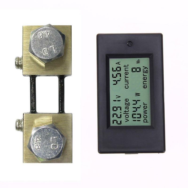 100A LCD Digital Volt Watt Current Power Meter Panel Ammeter Voltmeter +Shunt