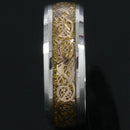Dragon Scale Dragon Pattern Beveled Edges Celtic Rings Jewelry Wedding Band I9R5