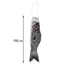 2x Japanese Windsock Carp Flag Koinobori Sailfish Wind Streamer Black&Red