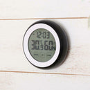 Indoor Black Round Touch Screen Digital Alarm Clock Thermometer Hygrometer