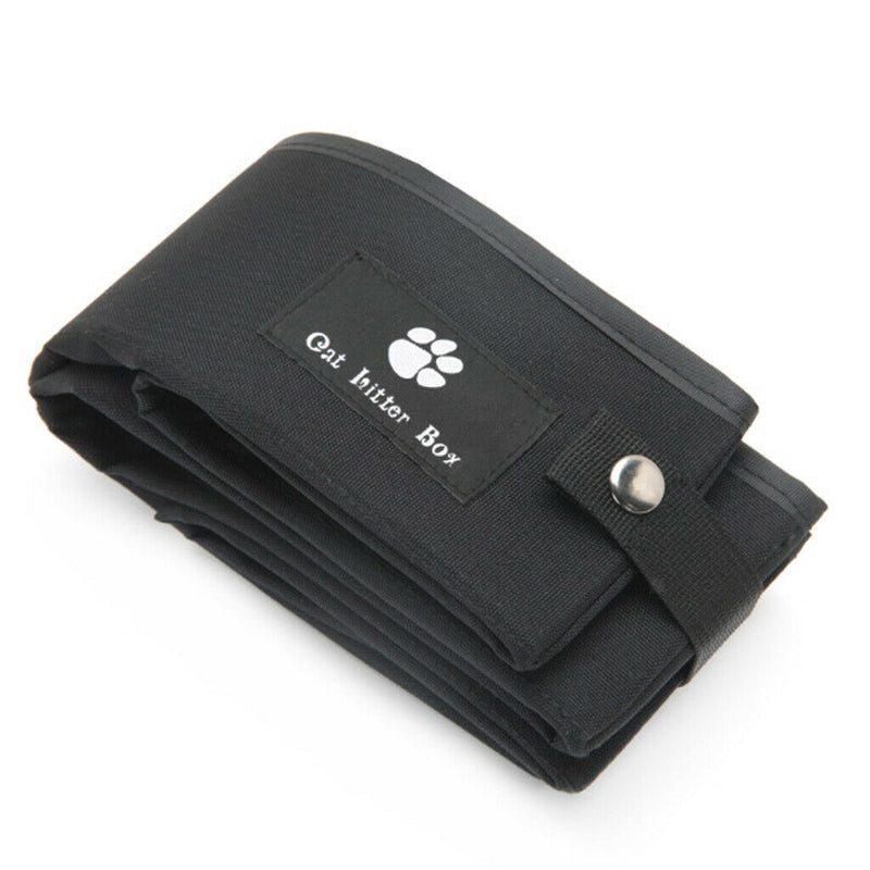 Pet Cat Litter Waterproof Box Kitty Toilet Seat Collapsible Toilet Black L