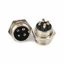 5pcs Aviation Plug 4-Pin 16mm GX16-4 Metal Male Female Panel Connector M&O BX