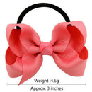 5pcs/set Ribbon Bows With Elastic Band Hairband for Girls Kids Hair Accessor JR