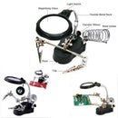 3.5X 12X 3rd Helping Hand Clip LED Magnifying Soldering Iron Stand Len Magnifier