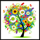4PCS 5D Four Seasons Tree DIY Diamond Painting Embroidery Part Round  Diamond