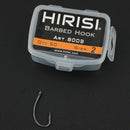Hirisi 100Pcs High-Carbon Steel Barbed Carp Fishing Hooks Pack