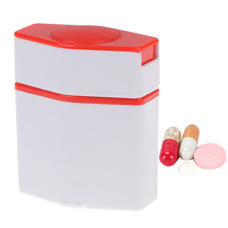 1X Pill Medicine Crusher Grinder Tablet Divider Cutter Storage Box SR FT