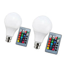 2 x RGB Bulb Remote Color LED Light Bulb Color Changing Light Bulbs 5W & 10W