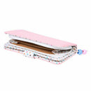 Women's wallet Zipped PU Leather purse Pink Dots Card Wallet E9O8