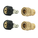 2 Set Pressure Washer Heavy-Duty Brass Quick Release Adapter M22/14 To 1/4'' NEW