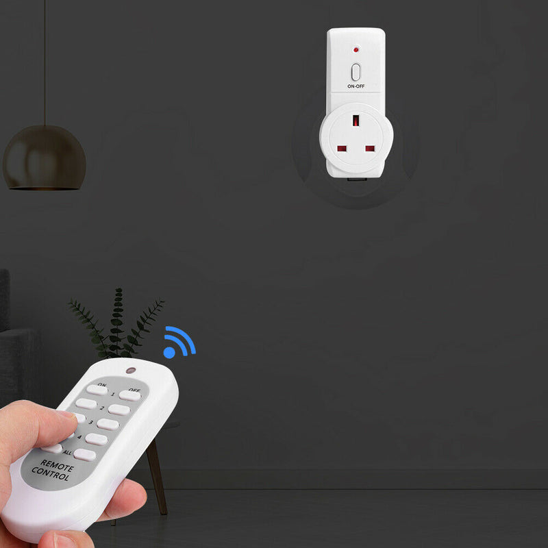 3pcs UK Plug Power Outlet Light Switch Socket+1pc Wireless Remote Control