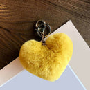 5 Pcs Cute Heart Pompom Keychain Women Bag Cars Simple Fluffy Key Chain Key X6M3