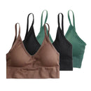 3 Pack Womens V Neck Padded Bralette Comfort Bra