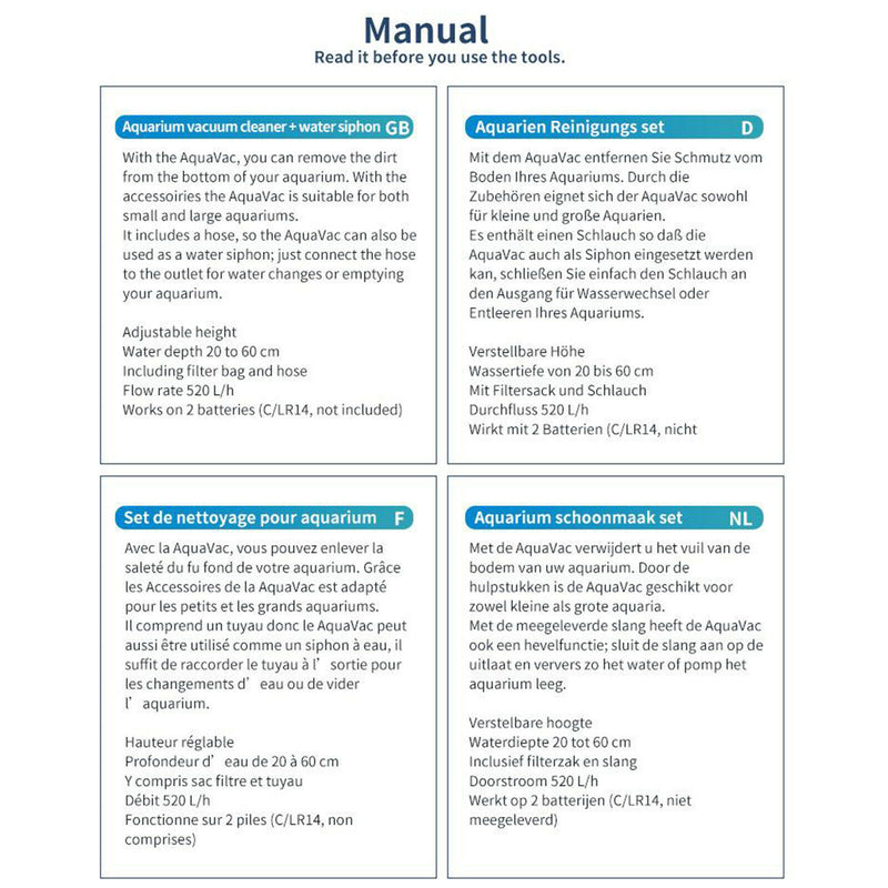 Fishing Tank Cleaning Vacuum Gravel Siphon Cleaner Water Change Battery