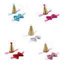 4 Pcs Crown Hat Dog Cat Party Cap Bowknot Headwear Pet Grooming Accessory