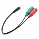 20cm 3.5mm Male to Dual Female Microphone Audio Extension Cable J2G1