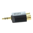 2x RCA Phono Female to 1x 3.5mm Male Jack Audio Adapter D8Q4