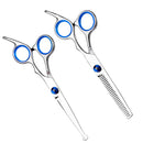 2x 6.7'' Barber Metal Haircutting Thinning Scissors Shears W/ Finger Insert