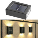LED Solar Power Wall Light Waterproof Outdoor Garden Fence Lamp Warm White