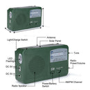 Emergency Weather Radio AM/FM/Siren Radios Solar Hand Crank Powered Green
