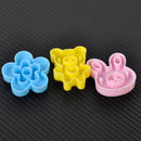 3pcs Sandwich Cutter Rabbit Bear Flower Mould Bento Crust Bread Cake Toast Mold