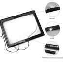 Reading 3X Magnifier Full Page Optical Magnifying Foldable A4 Large LED Lens