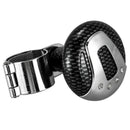 Carbon Fiber Pattern Car Help Round Hand Crank Steering Wheel Knob A5E5