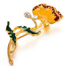 Enamel Crystal Flower Brooch Pin WomenScarf Suit Collar Lapel Pin Jewelry GiftC8