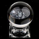 80mm Clear Crystal Glass Ball Sphere Balls Home Decoration -Solar System