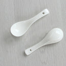 White Soup Spoons Simple Style Porcelain Ceramics Spoon Tableware 4 PCS