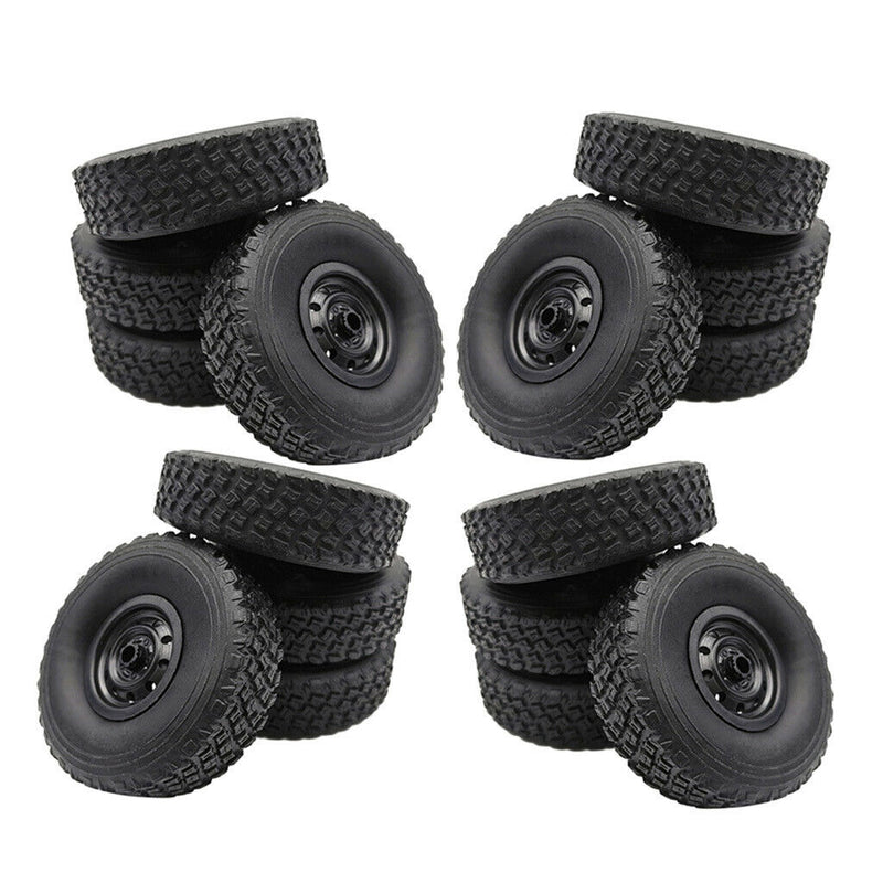 16Pcs RC Car Tire Tyres for WPL B14 B24 B24K C24 B36K Rock Crawler Accs